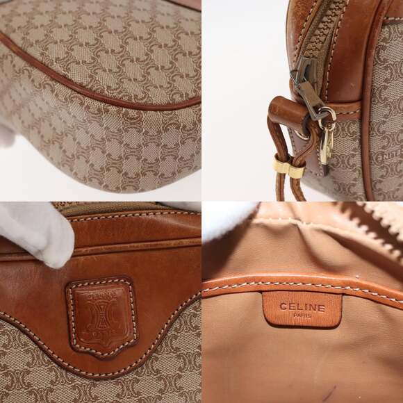 CELINE Macadam Canvas Shoulder Bag Pvc Beige Gold - Picture 11 of 13